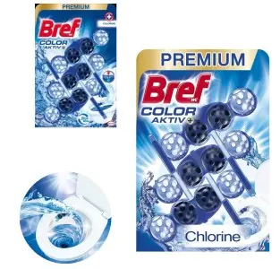 Bref Color Active Deodorizer Toilet Chlorine 3X50G