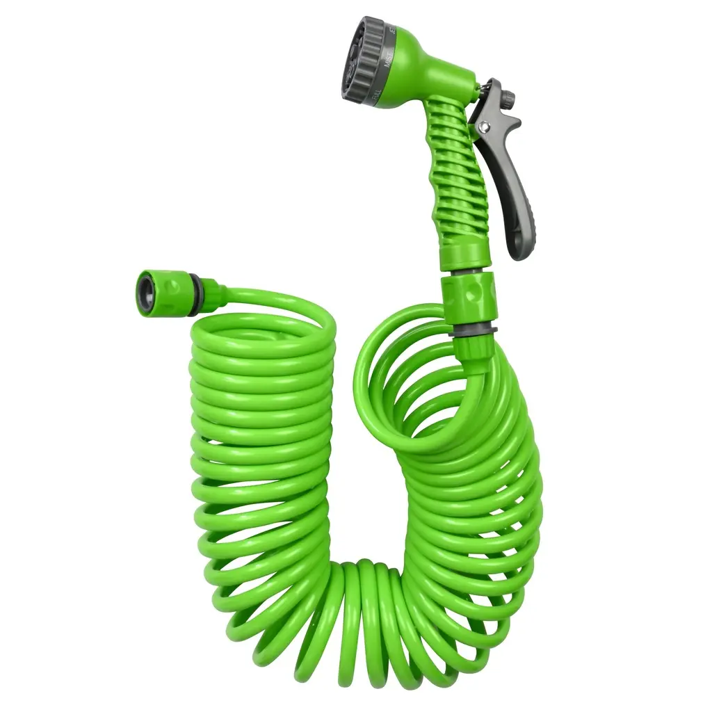 Tuyau d'arrosage en spirale avec buse 10 m 