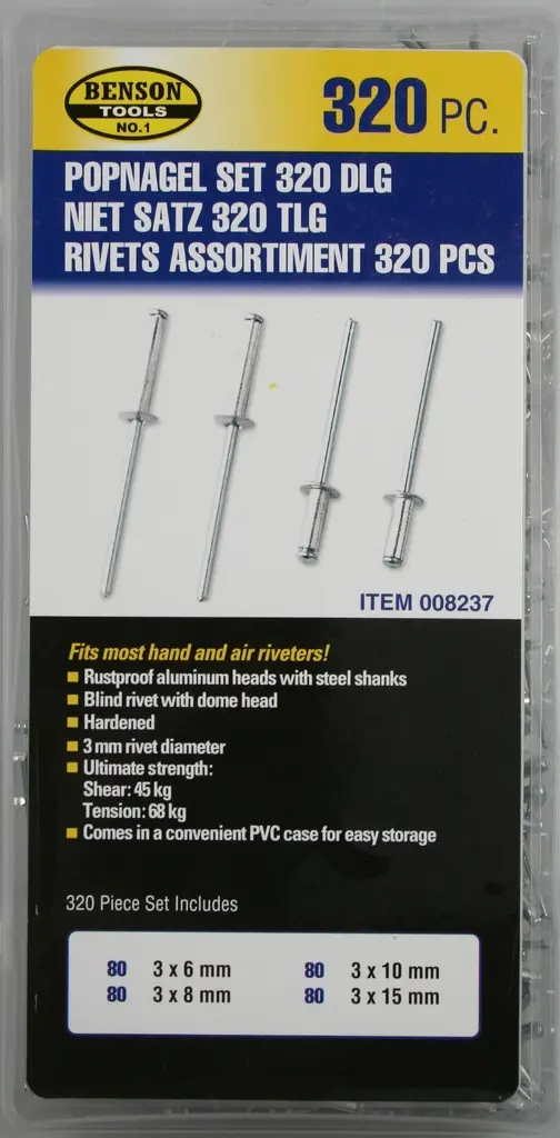 [008237 ZEN01] Jeu de rivets pop 320 pièces 