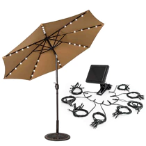 Sun decor luminous garland for parasol