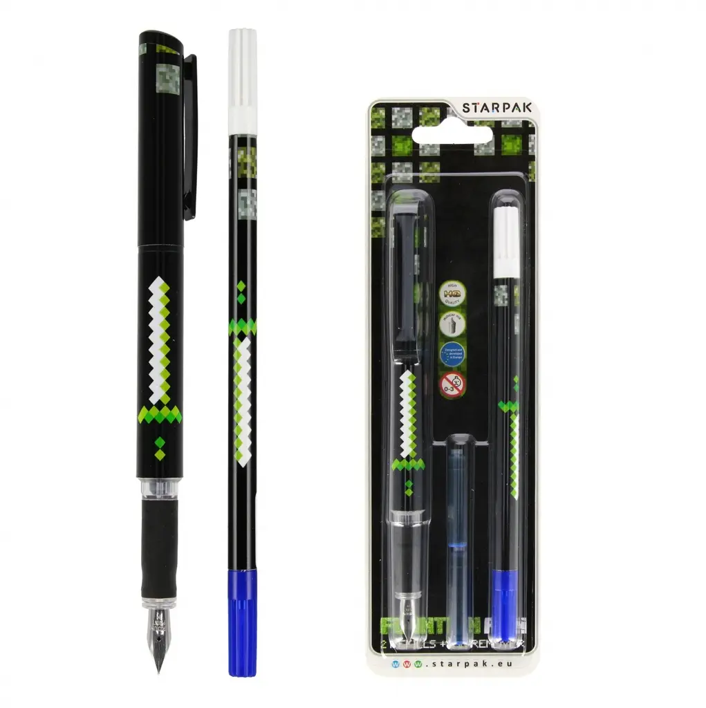 stylo + 2 cartouches + gomme blist pixel starpak