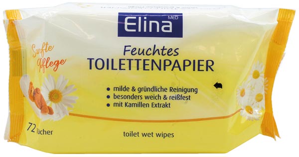 Lingette Elina Papier de toilette humide 72pc