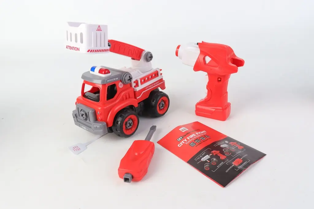 Fire Truck DIY Building Set - 24 Pieces with Remote Control
