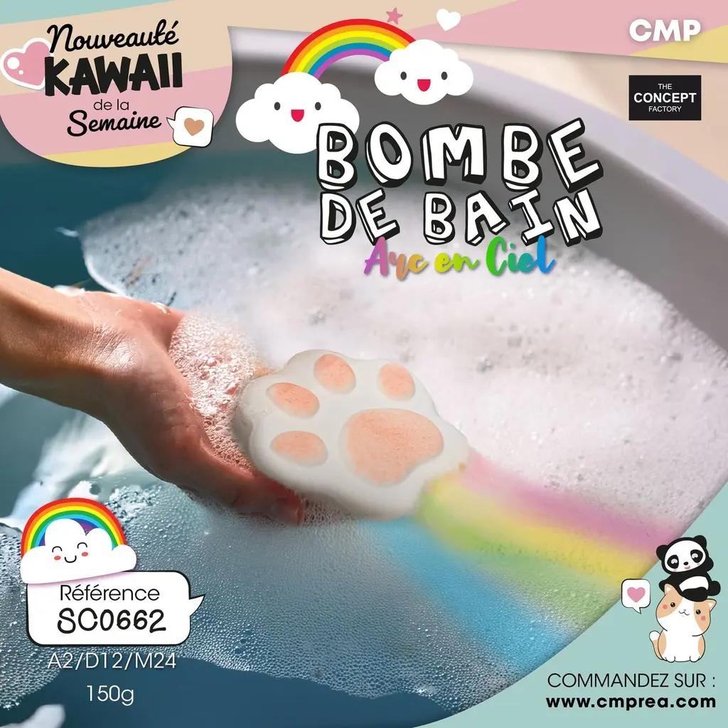 [0662 ZEN06] Bombe de bain effet arc en ciel 150g 