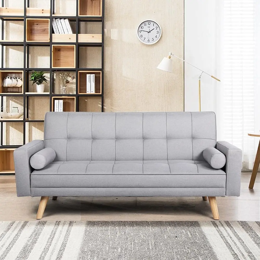 Light gray Scandinavian style convertible sofa