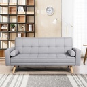 Canapé Convertible Style Scandinave Gris Clair