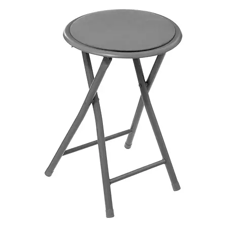 Tabouret pliant velours gris, noir