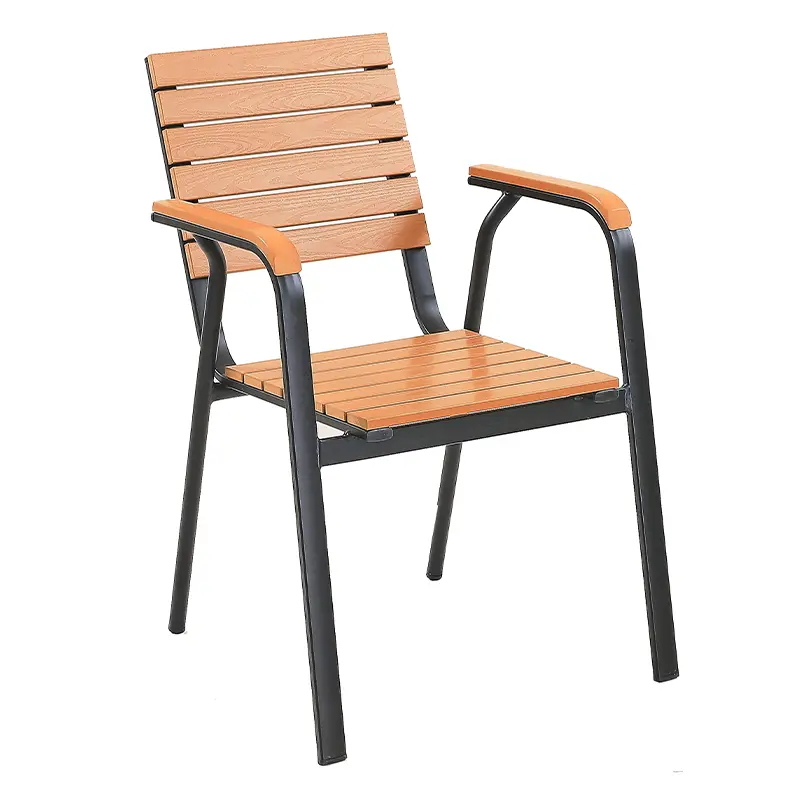 Polywood garden chair, black aluminum frame