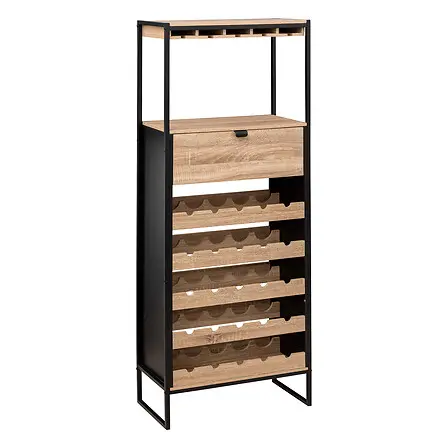 Meuble bar x25 bouteille Aliaj noir ETAGERE