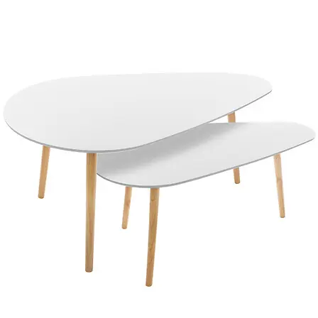 [157053A ZEN06] White Mileo coffee table x2 white