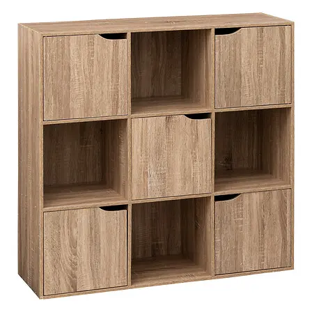 [193518 ZEN06] Etagere 9 cases naturel beige