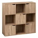 [193518 ZEN06] Shelf 9 compartments natural beige