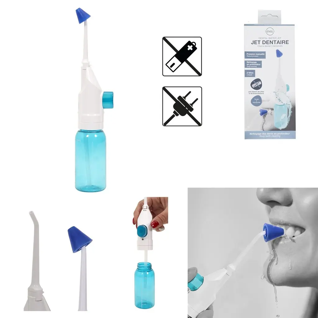 Dental jet with manual pressure 2 heads