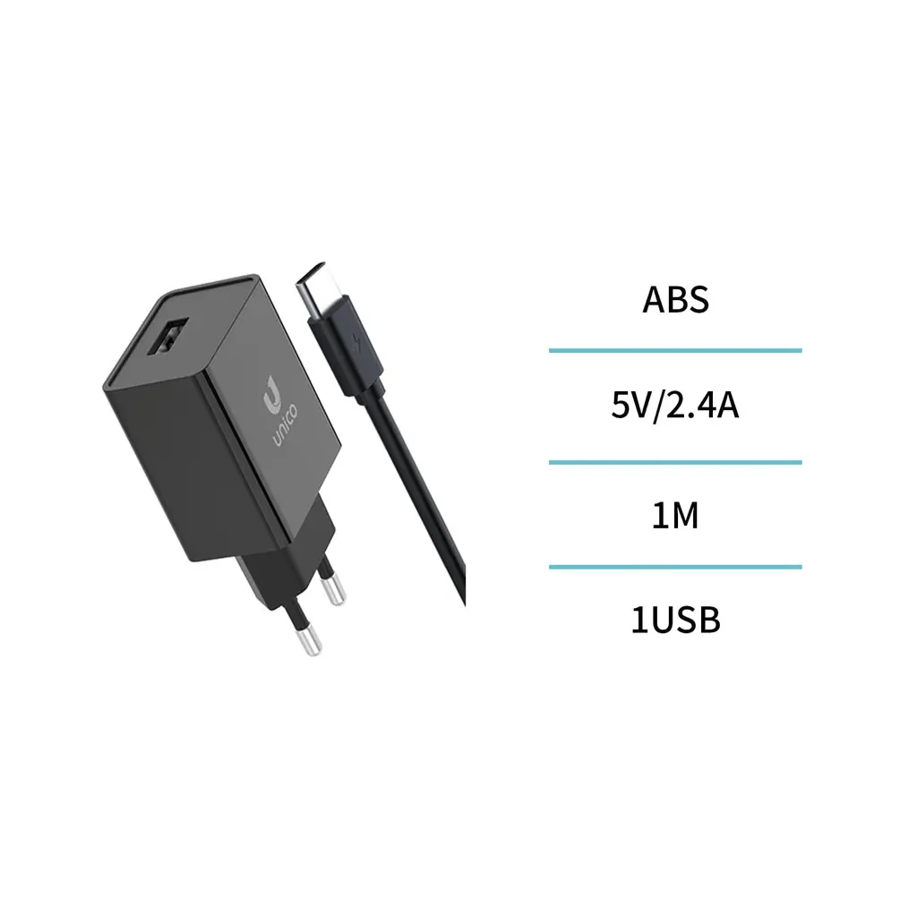 USB charger with cable 1m USB to type-C