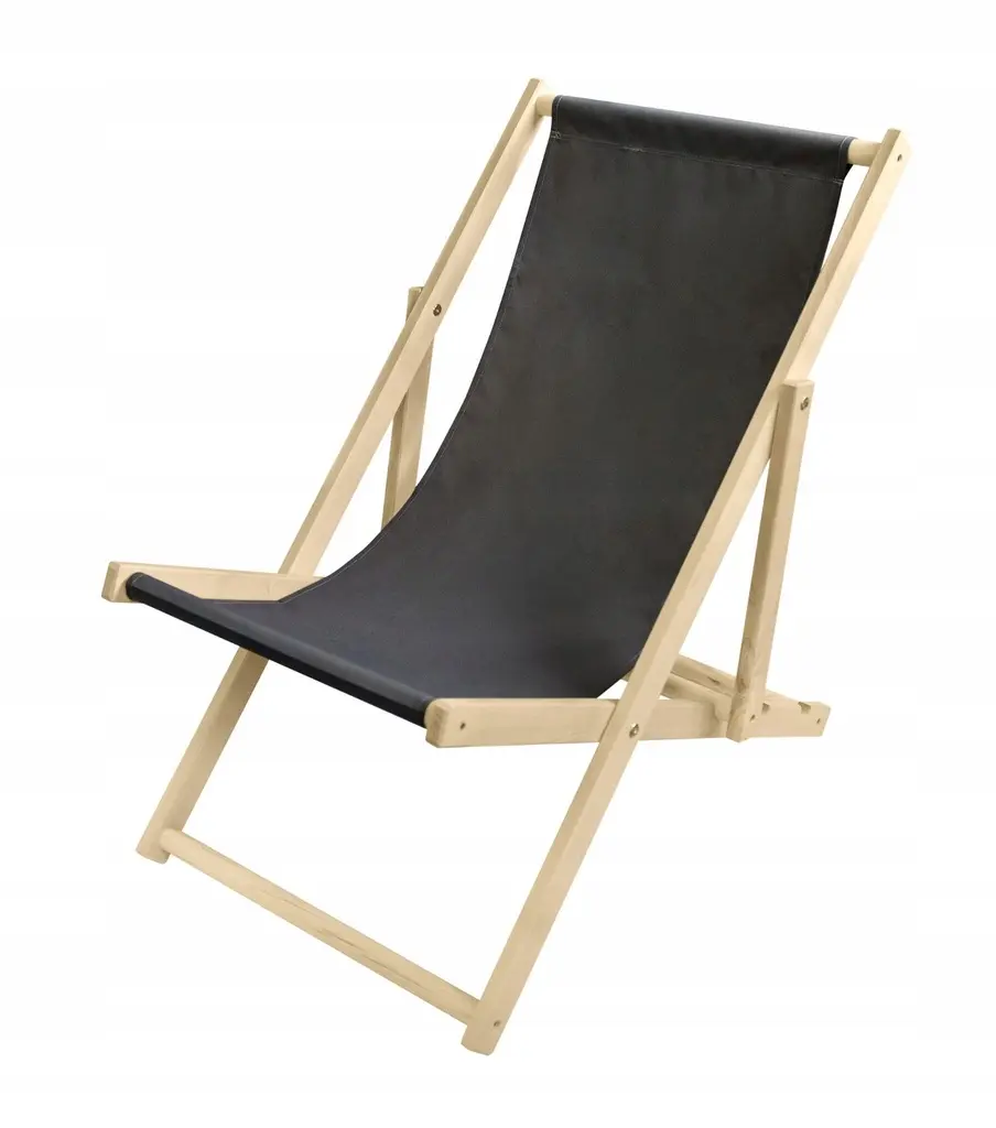 Chaise longue de plage pliable noire 
