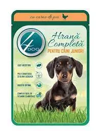 [Poulet Junior ZEN06] 4DOG Nourriture humide pour chiens Poulet 100 g