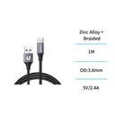 [CB9039 - 16115 ZEN06] USB aluminum braided cable to type-C 2.4 to 1