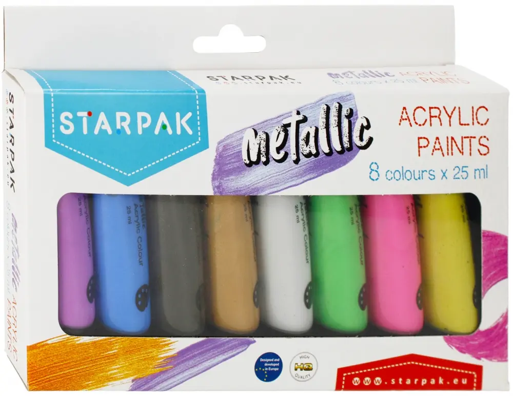 [484980 ZEN06] Acrylic paintings 8 colors 25ml Metalc Starpak