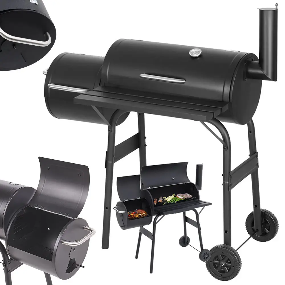 BBQ grand baril de charbon de bois