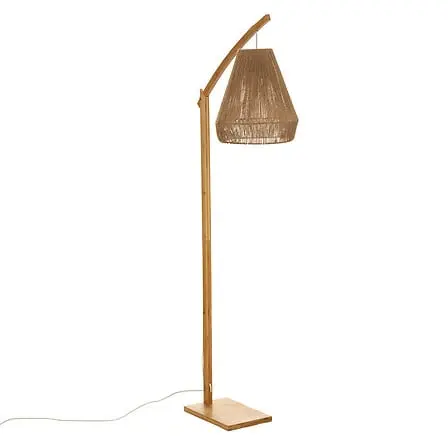 Natural palm arc floor lamp H158
