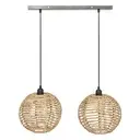 [195341 ZEN06] Suspension x2 jonc rana naturel l50, beige