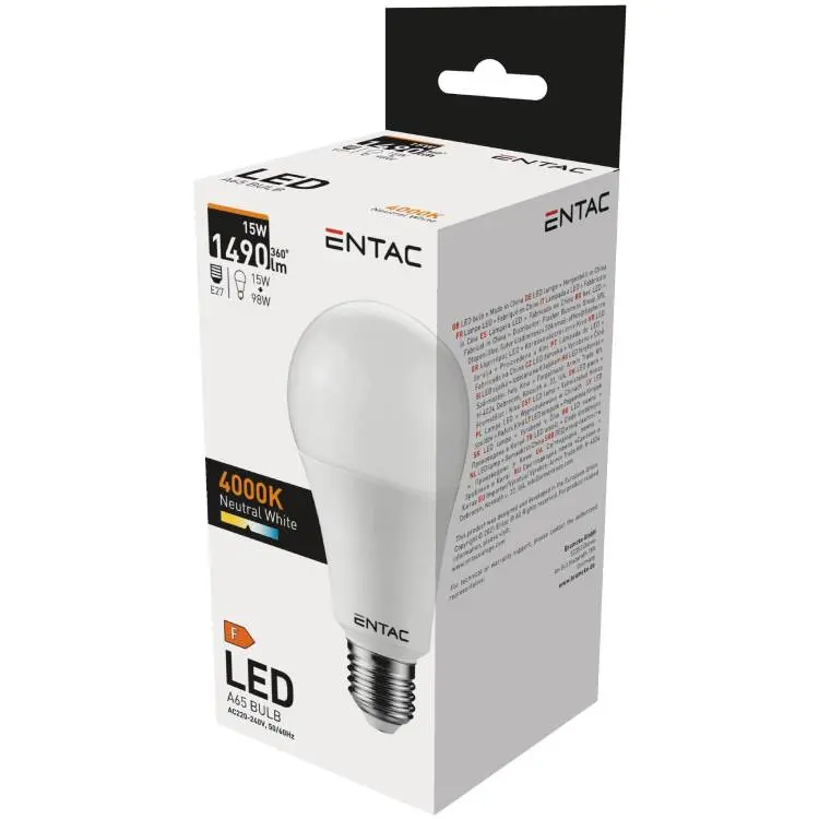 [LLG27-15W  ZEN06] Ampoule LED Entac 15 W E27 4000 K, 1 pièce