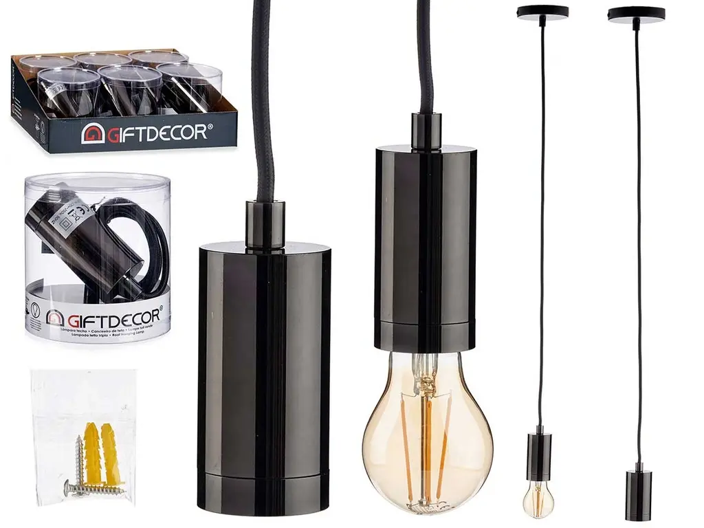Lampe a suspension acier noir