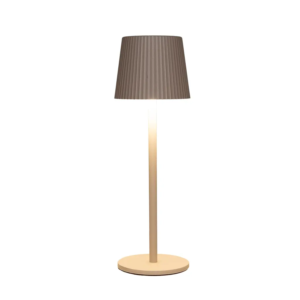 Ribbed LED lamp 9x27.5cm rechargeable touchscreen