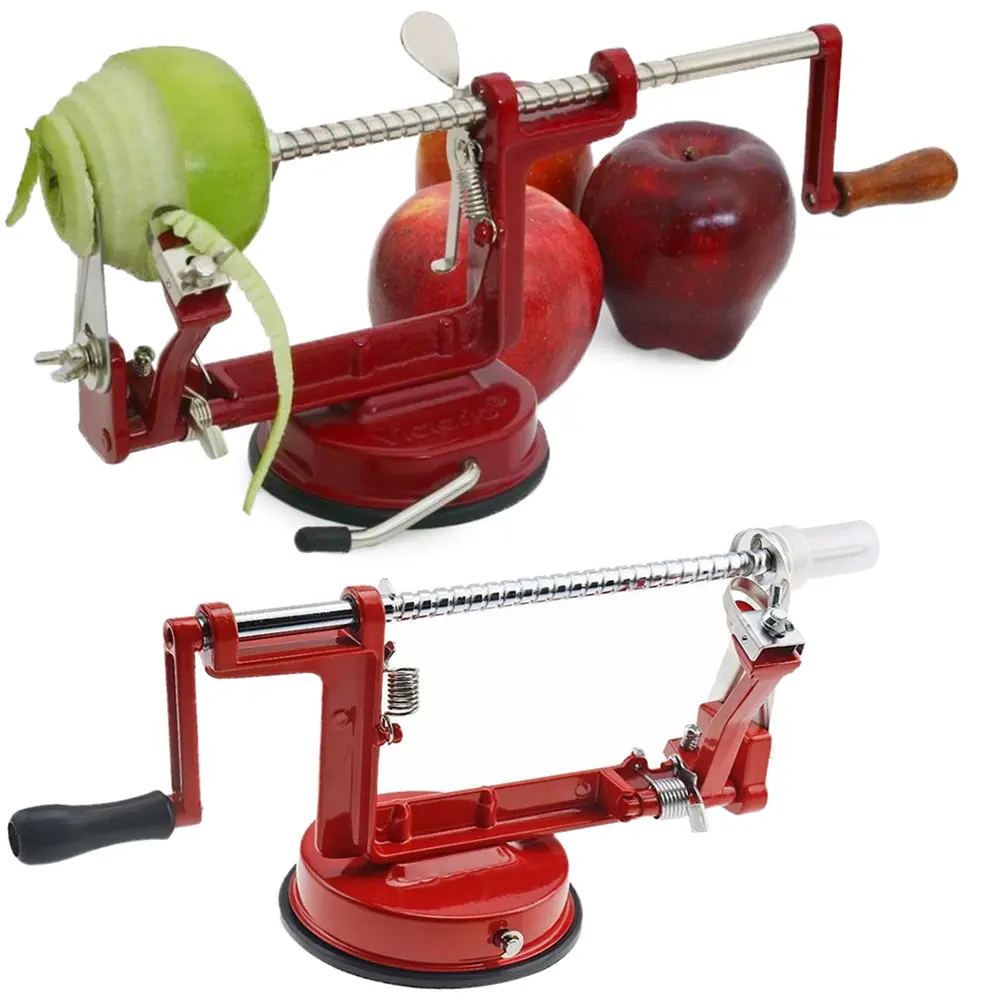 Eplucheur de pommes et vide-fruits en acier 3 en 1