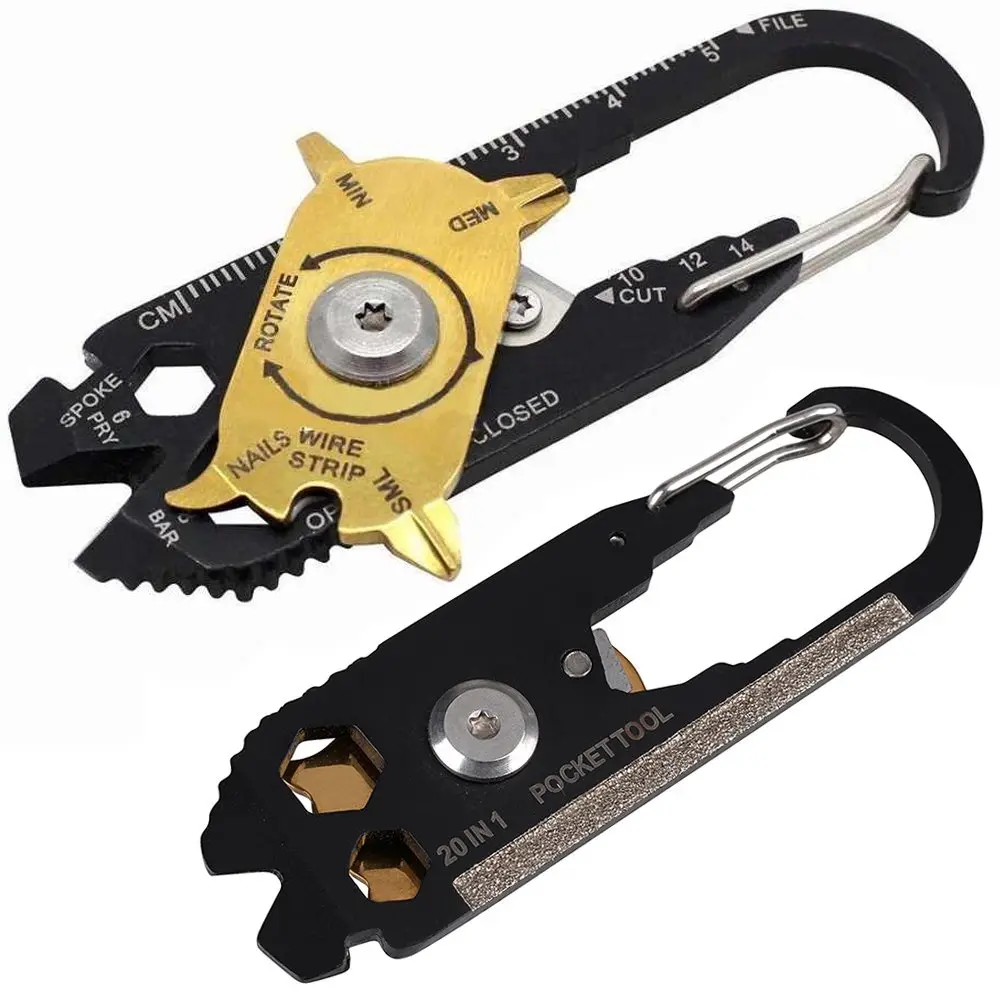 Porte-clés mousqueton couteau survie multitool 20i