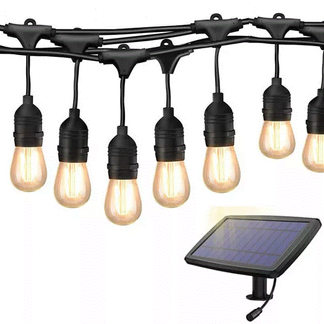 Solar garland E26 13.7m - 15 warm white bulbs