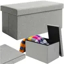 [00026131 ZEN08] Gray fabric pouf 76x38x38cm