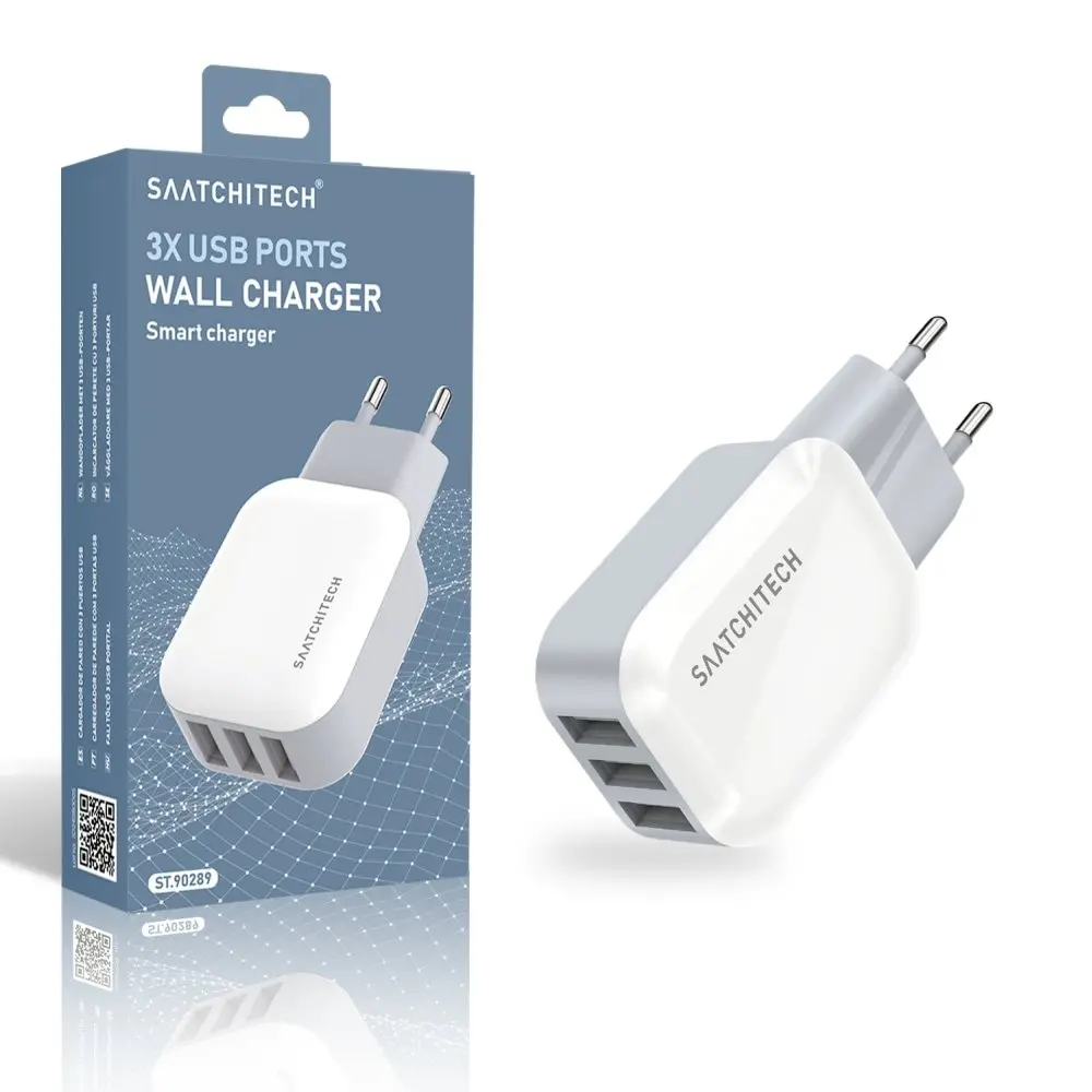 Intelligent wall charger with 3 USB