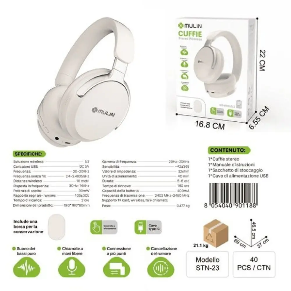 Wireless stereo helmet - Beige