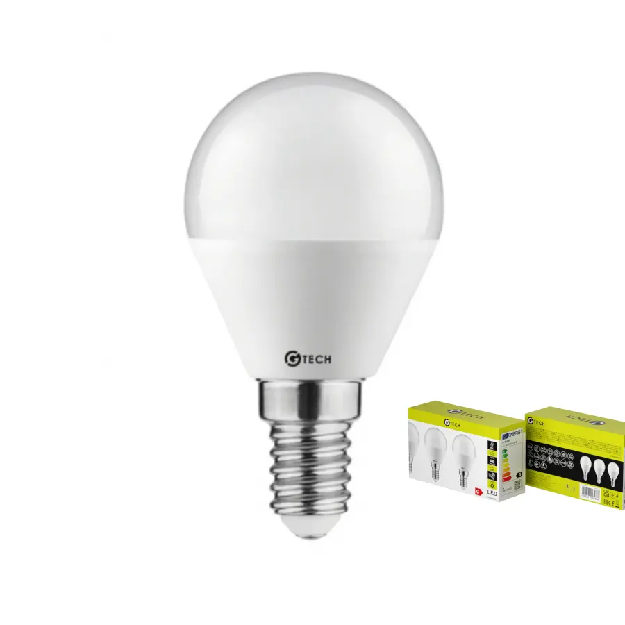 LOT DE 3 Ampoule LED G-TECH, B45, E14, 5,0 W, 400 lm, 4000