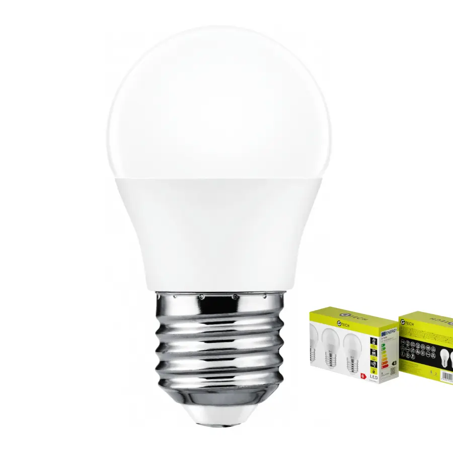 LOT DE 3 Ampoule LED G-TECH, B45, E27, 5,0 W, 400 lm, 4 000