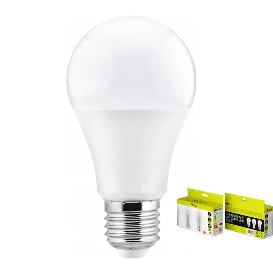 LOT DE 3  Ampoule LED G-TECH, A60, E27, 8,8 W, 806 lm, 3000