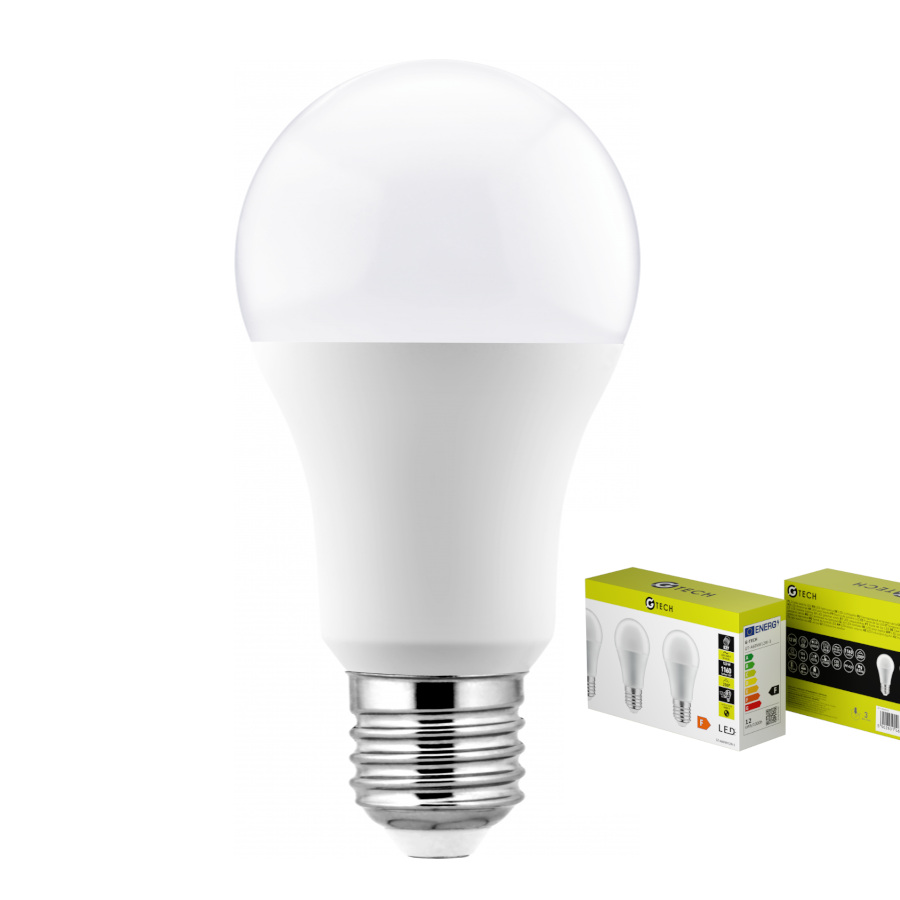 LOT DE 3  Ampoule LED G-TECH, A60, E27, 12,0 W, 1160 lm, 4000k