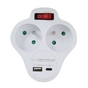 [ELK311W ZEN12] Power splitter 2 ports USB-C USB-A adapter