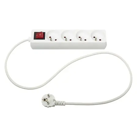 4-ground power strip, white
