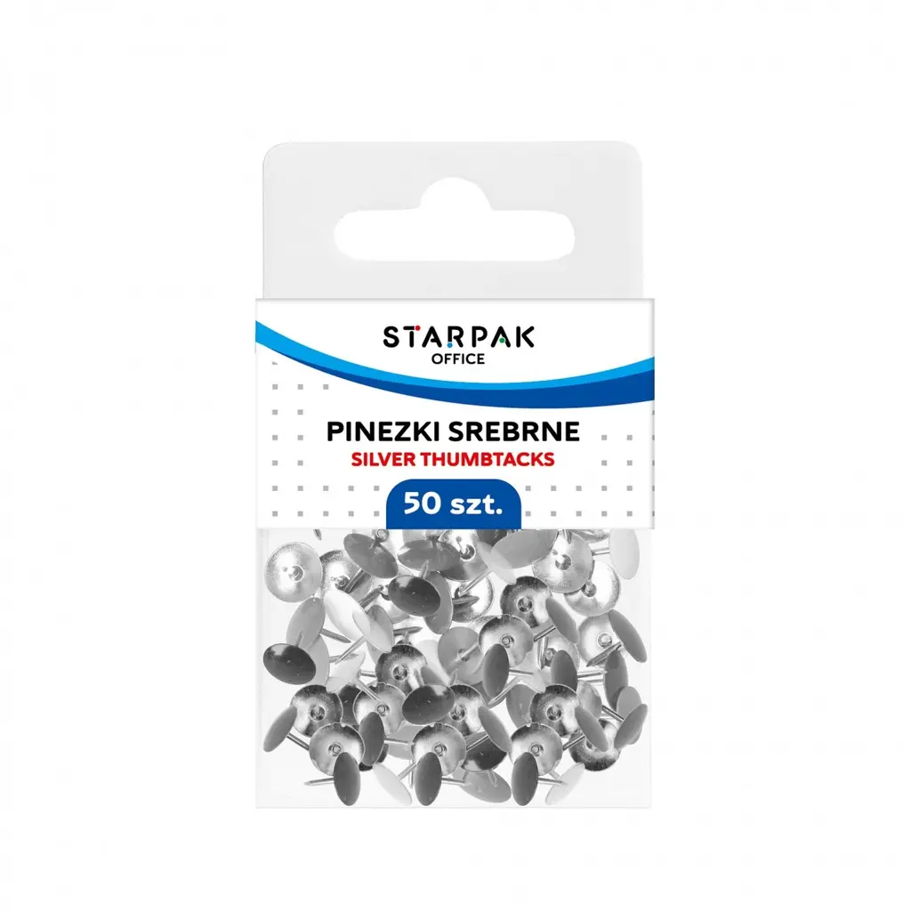 Lot de 50 épingles argentées pour bureau