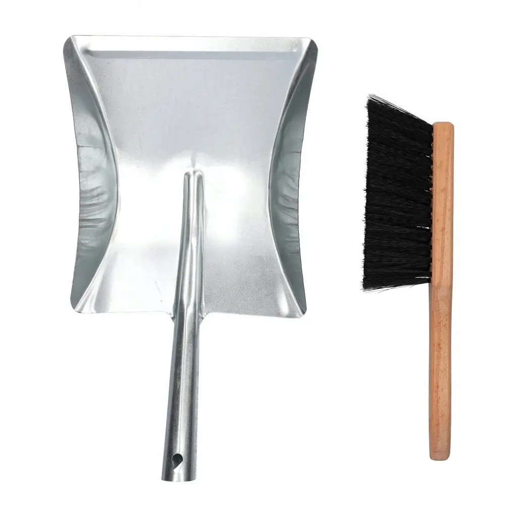 Set de nettoyage, balai, pelle en métal