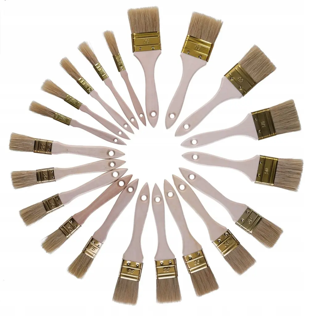 [ADG.A-4213 ZEN12] A set of flat brushes for painting 20pc