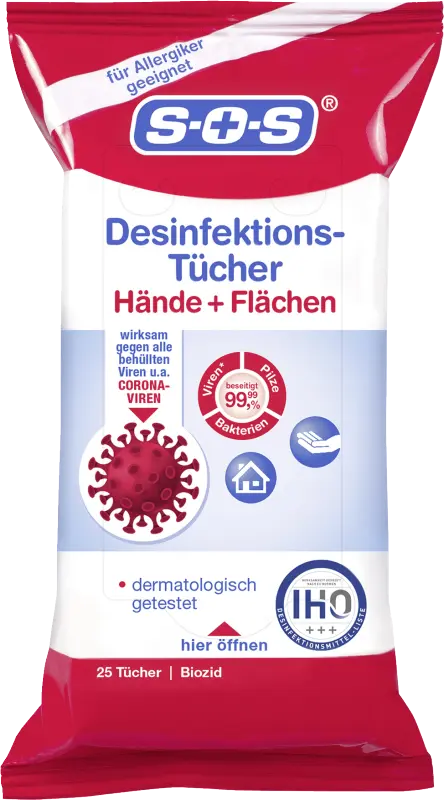 SOS Desinfektions Tucher-Lingettes desinfectantes pack 25