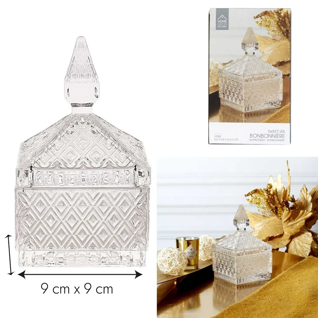 Square Candy Jar 9x9cm