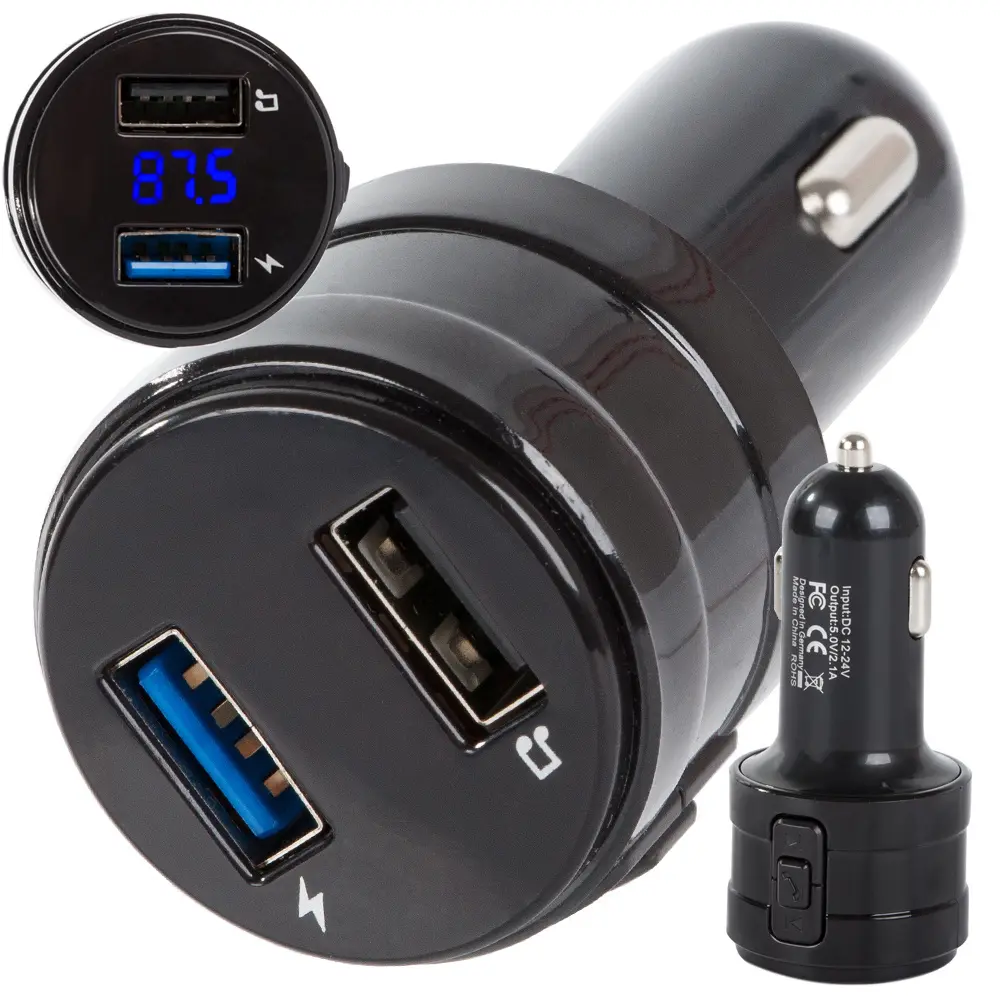 [10102 ZEN12  ] Emetteur Bluetooth FM MP3, 2x chargeur USB
