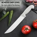 [07] Large kitchen knife, stainless steel blade. 31.5 cm.