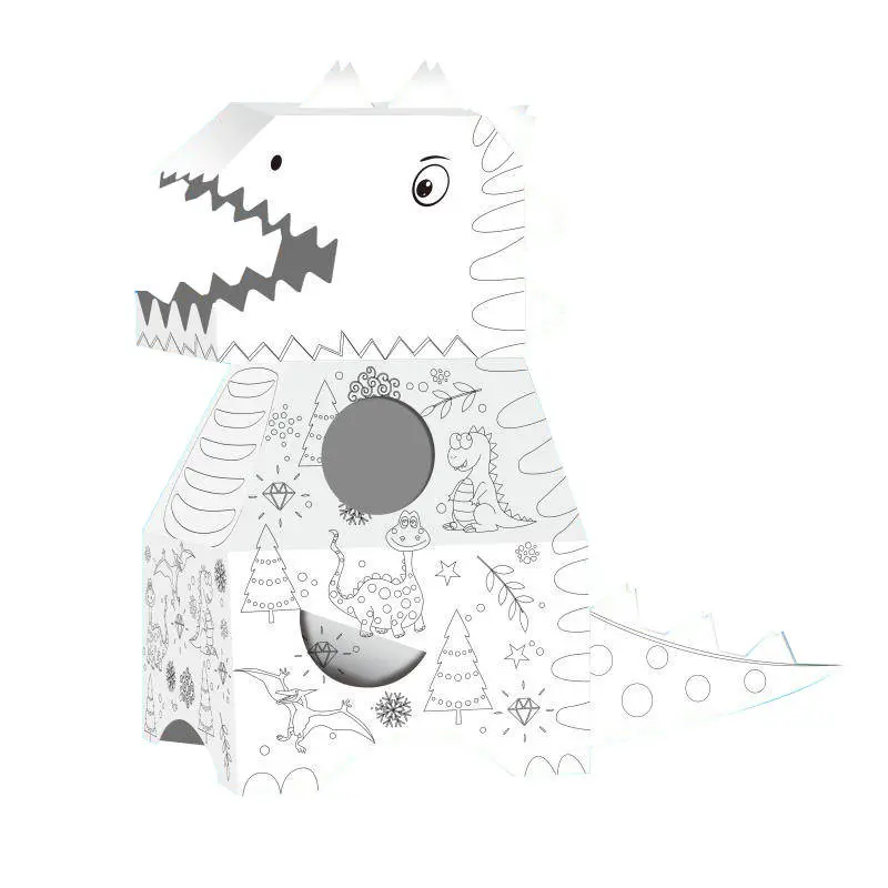 Large cardboard dinosaur to assemble, color or paint.