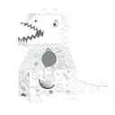 [Y817] Large cardboard dinosaur to assemble, color or paint.