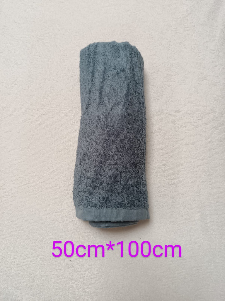 Blue/gray cotton hand towel 50cm*100cm